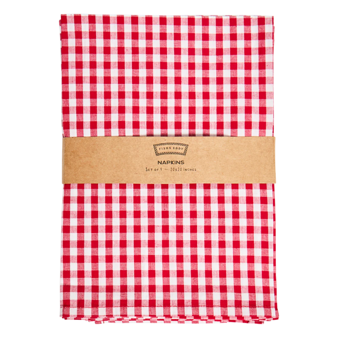 4PK GINGHAM NAPKINS - RED - Image 3